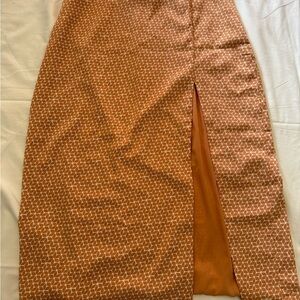 Elegant Brown Patterned Women's Skirt